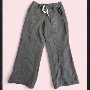 Aerie Gray Wide Leg Pants Elastic Waist Drawstring Lounge Pants Size M